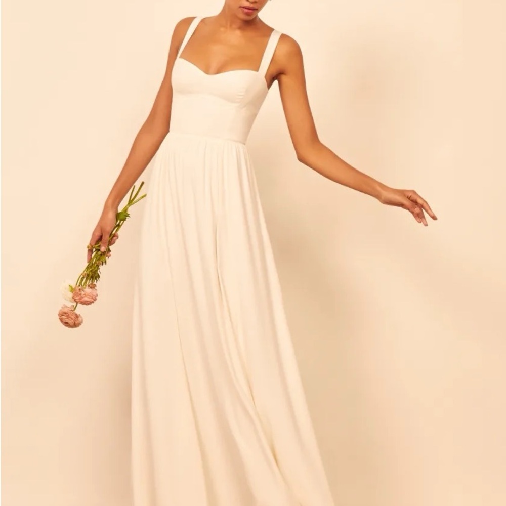 NWT Reformation HollyhockDress Ivory White Long Maxi Bridal Dress Gown $398 MSRP